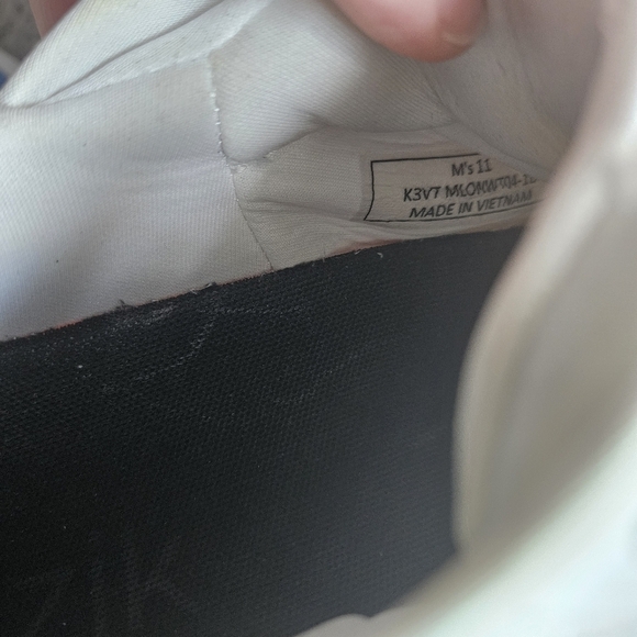 KIZIK Mens London White Knit  Athletic/Athleisure Sneakers Blue‎ Trim Size 11 main image 4